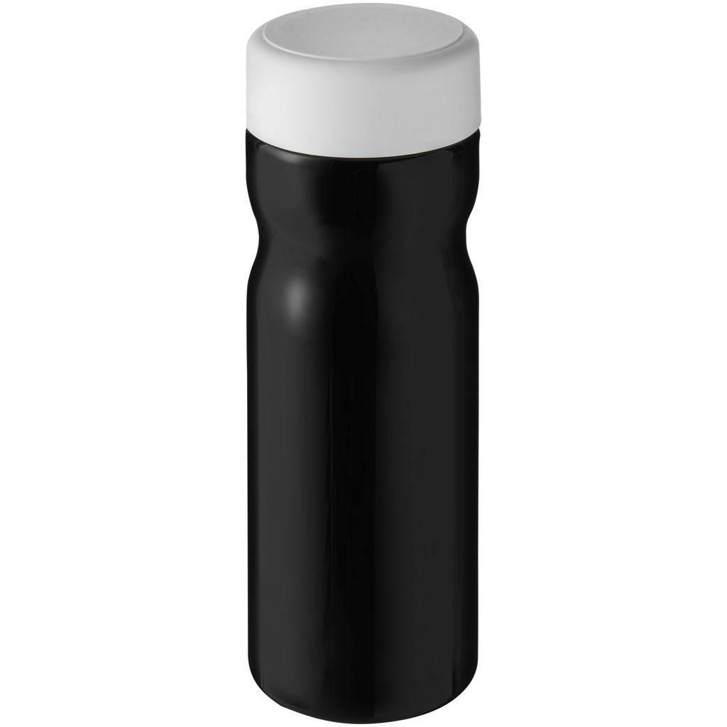 Пляшка для води H2O Base, колір суцільний чорний, білий