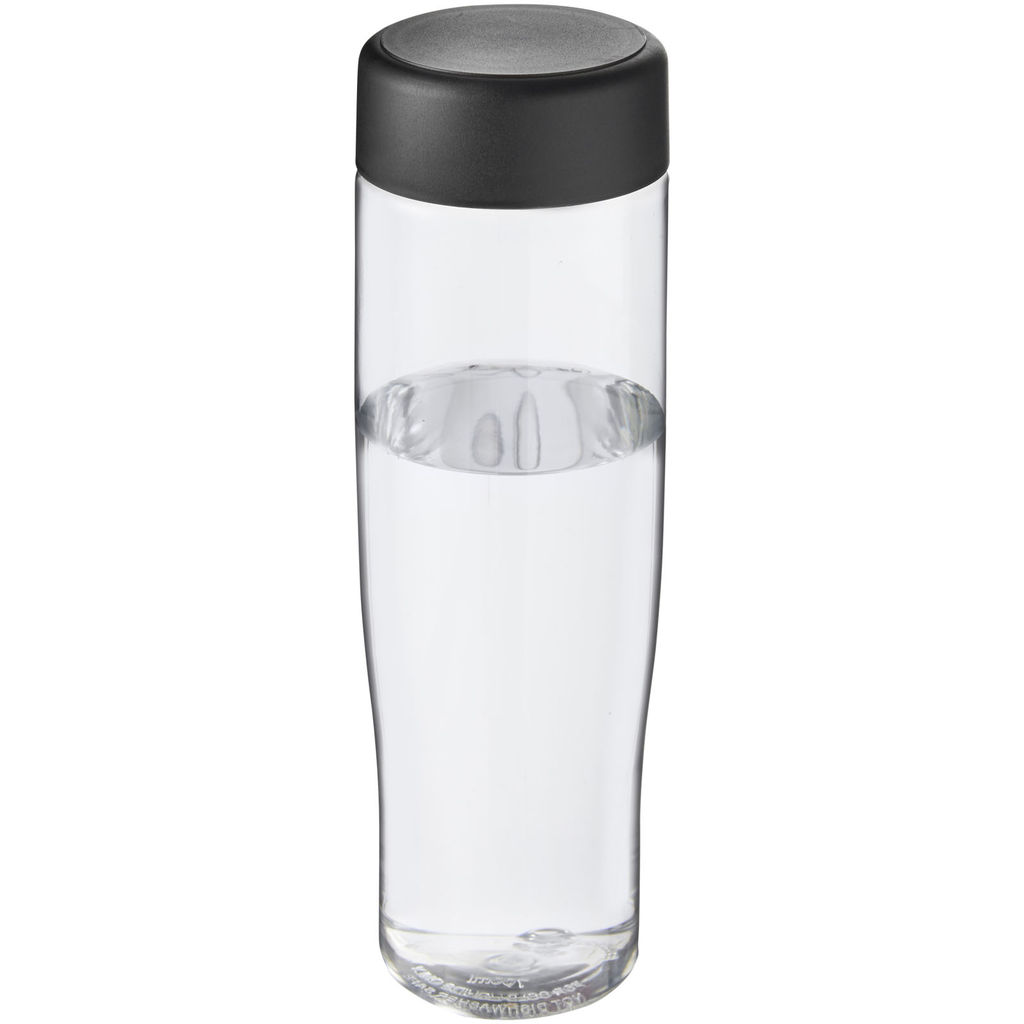 Пляшка для води H2O Tempo, колір прозорий, суцільний чорний