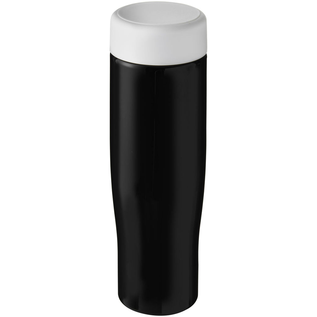 Пляшка для води H2O Tempo, колір суцільний чорний, білий