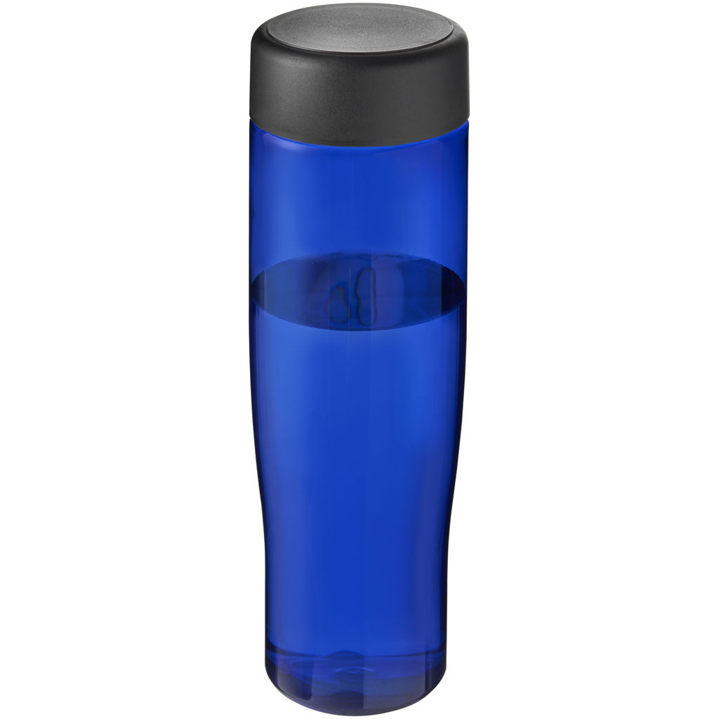Пляшка для води H2O Tempo, колір синій, суцільний чорний