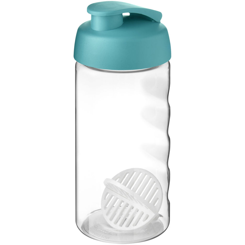 Пляшка-шейкер H2O Active Bop, колір колір морської хвилі, прозорий