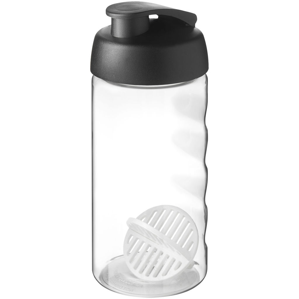 Пляшка-шейкер H2O Active Bop, колір суцільний чорний, прозорий