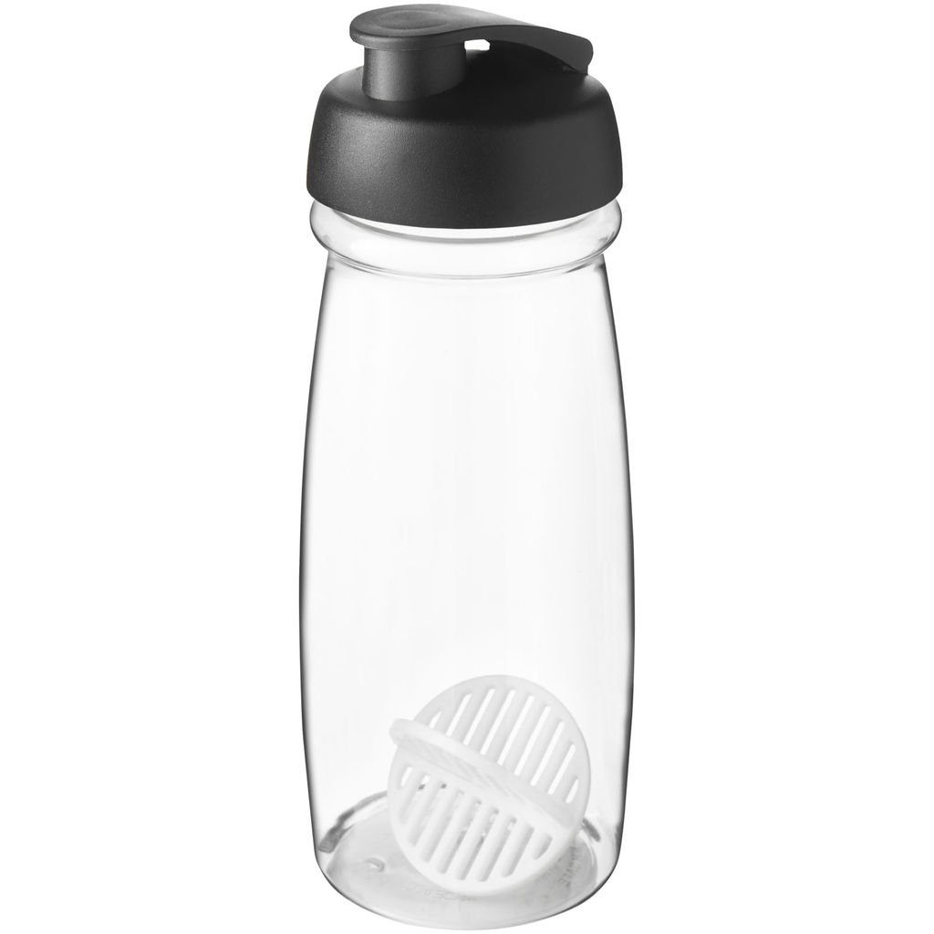 Пляшка-шейкер H2O Active Pulse, колір суцільний чорний, прозорий