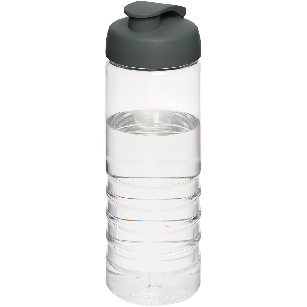 Пляшка спортивна H2O Treble, колір прозорий, сірий