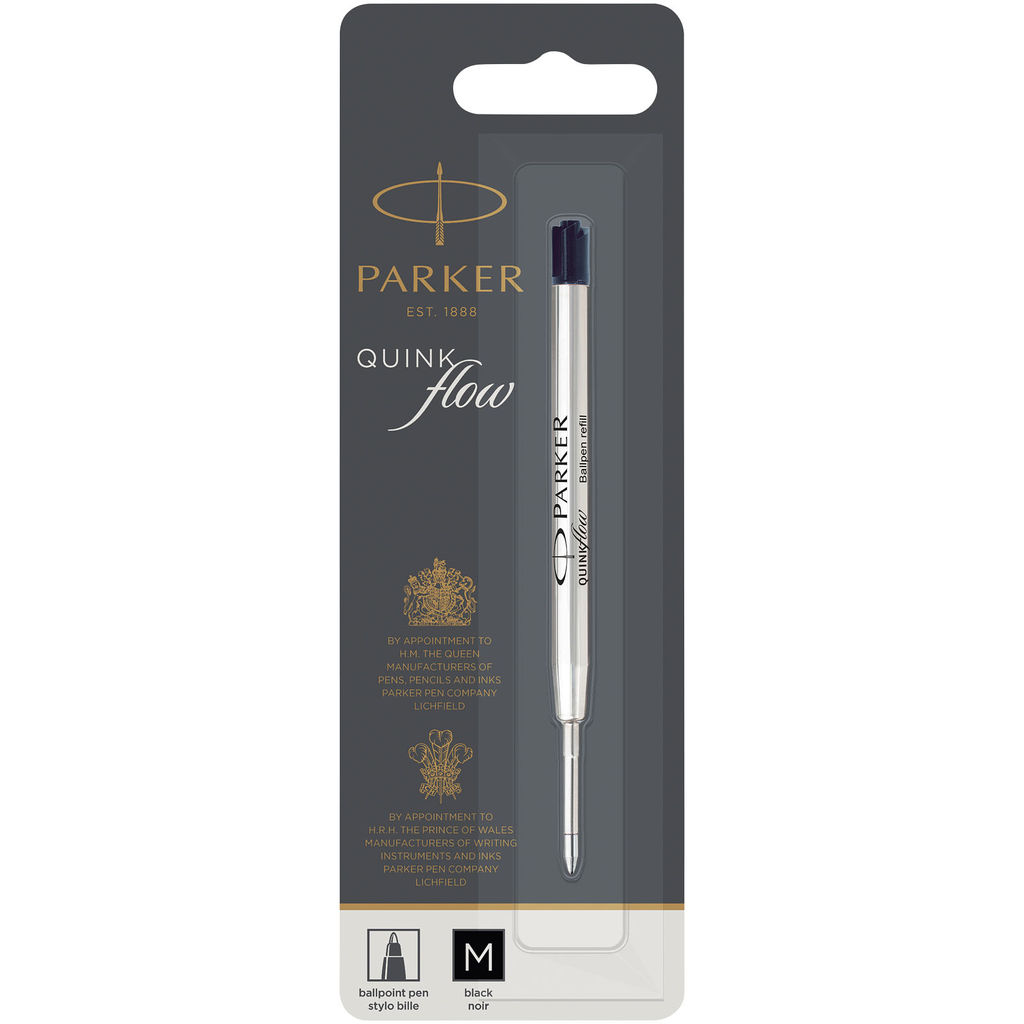 Стержень для шариковой ручки сменный Quinkflow, цвет серебристый, сплошной черный