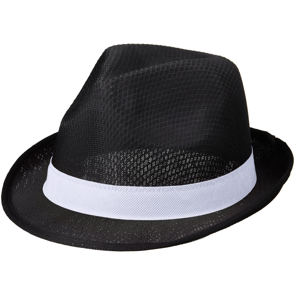 Шляпа Trilby, цвет сплошной черный, белый