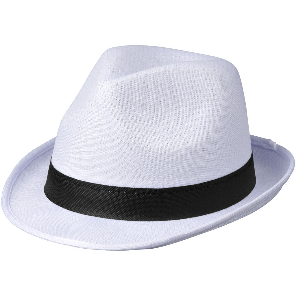 Шляпа Trilby, цвет белый, сплошной черный