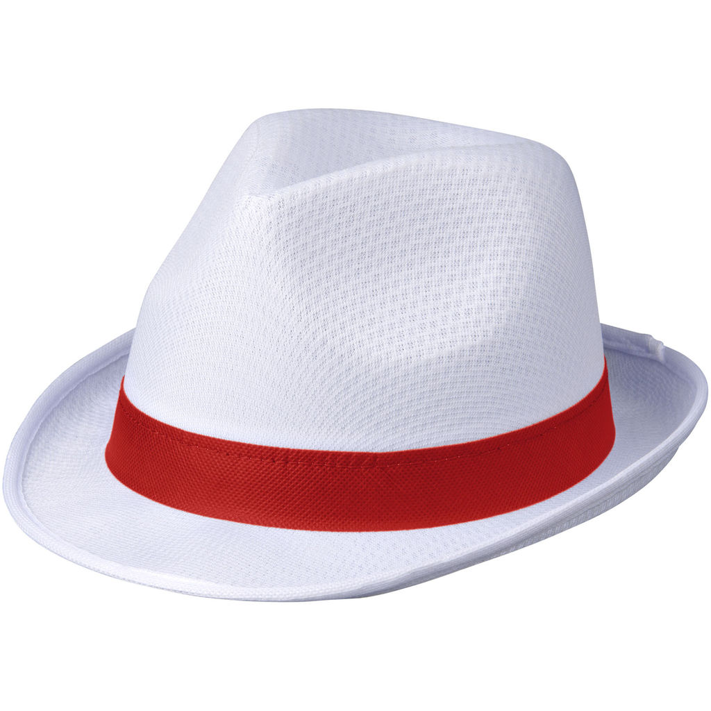 Шляпа Trilby, цвет белый, красный