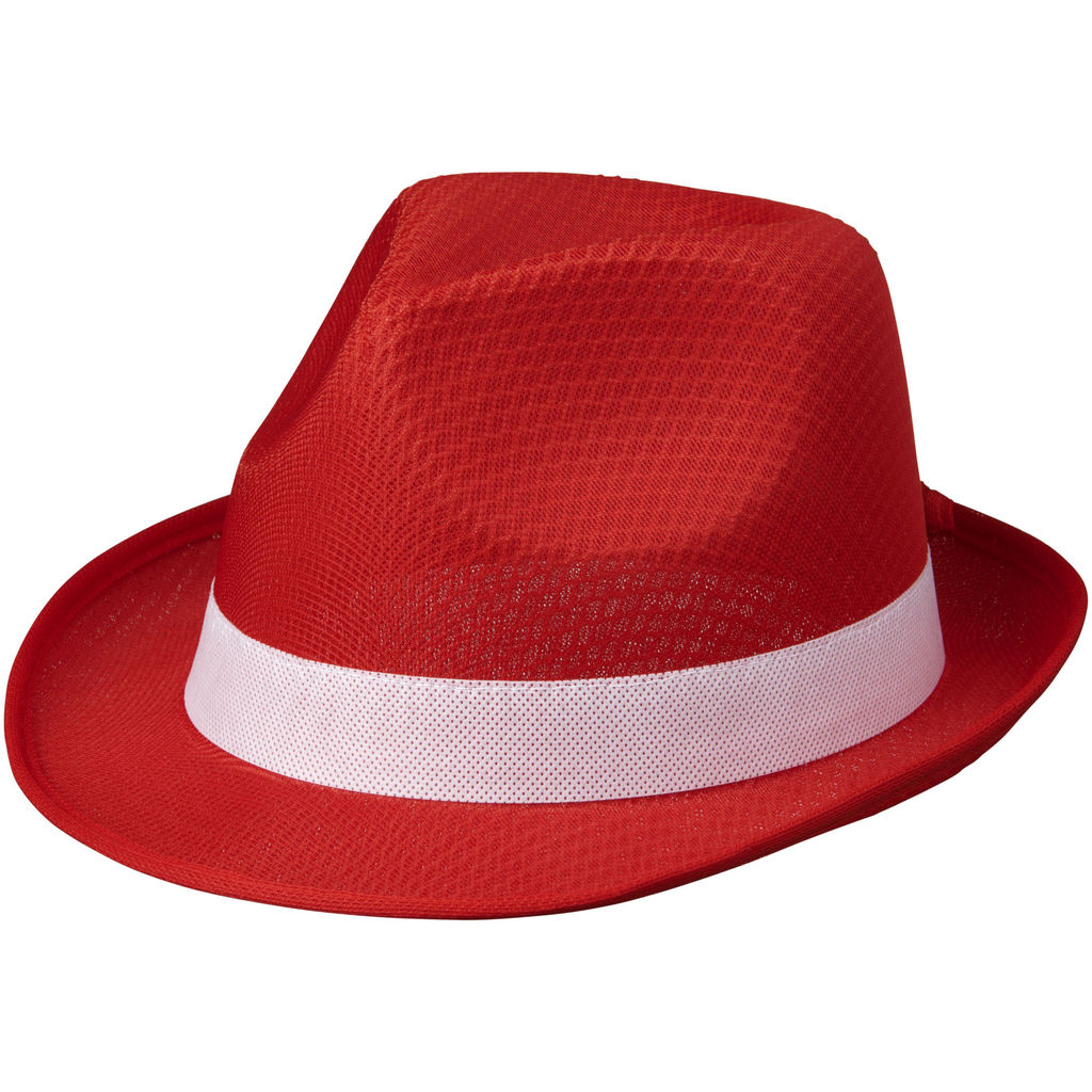 Шляпа Trilby, цвет красный, белый