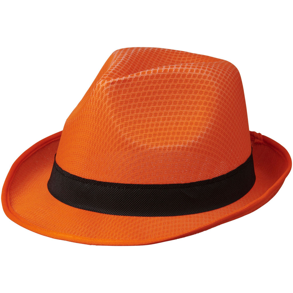 Шляпа Trilby, цвет оранжевый, сплошной черный
