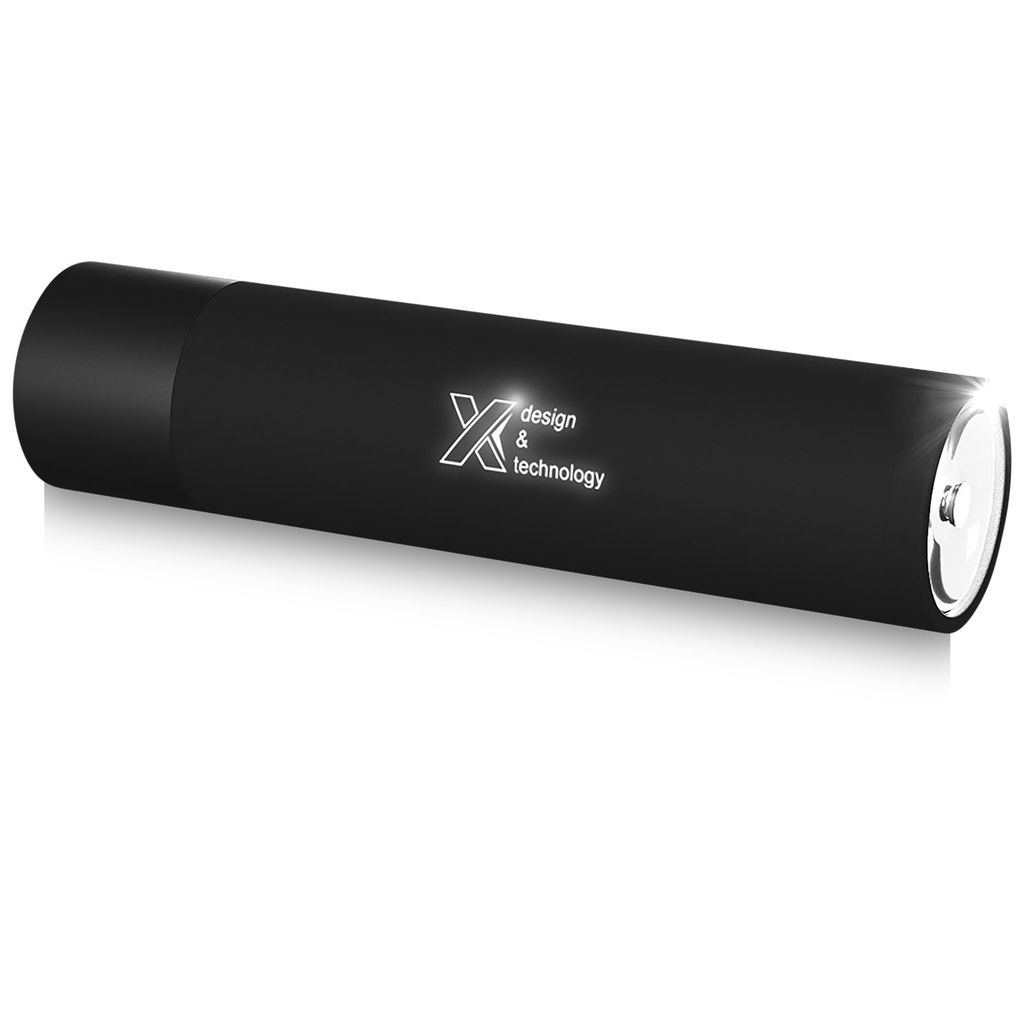 Ліхтарик SCX.design F10, колір суцільний чорний, білий