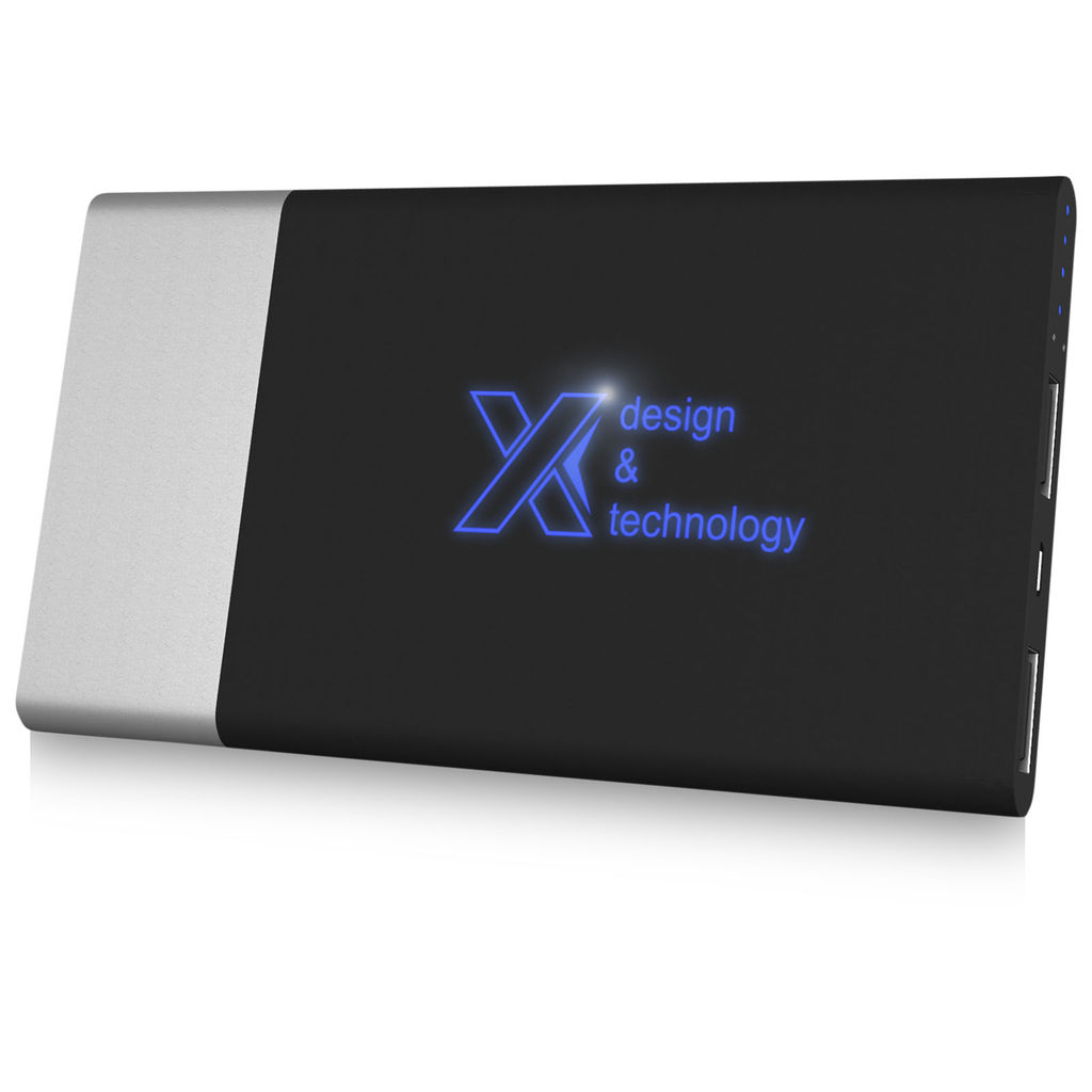 Зарядний пристрій портативний SCX.design P20, колір сріблястий, синій