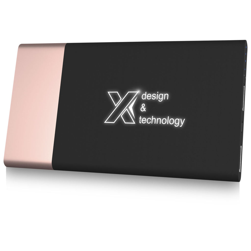 Зарядний пристрій портативний SCX.design P20, колір рожевий золотистий, білий