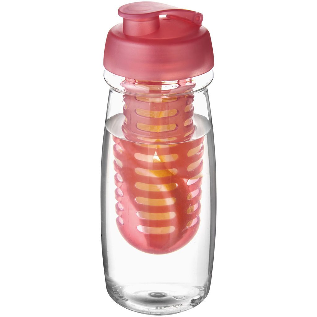 Пляшка спортивна H2O Pulse, колір прозорий, рожевий