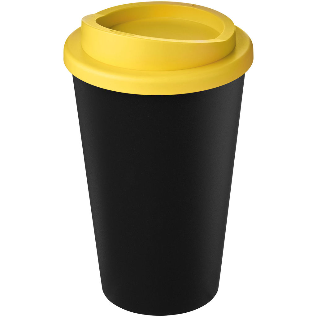 Термокружка Americano Eco, колір суцільний чорний, жовтий