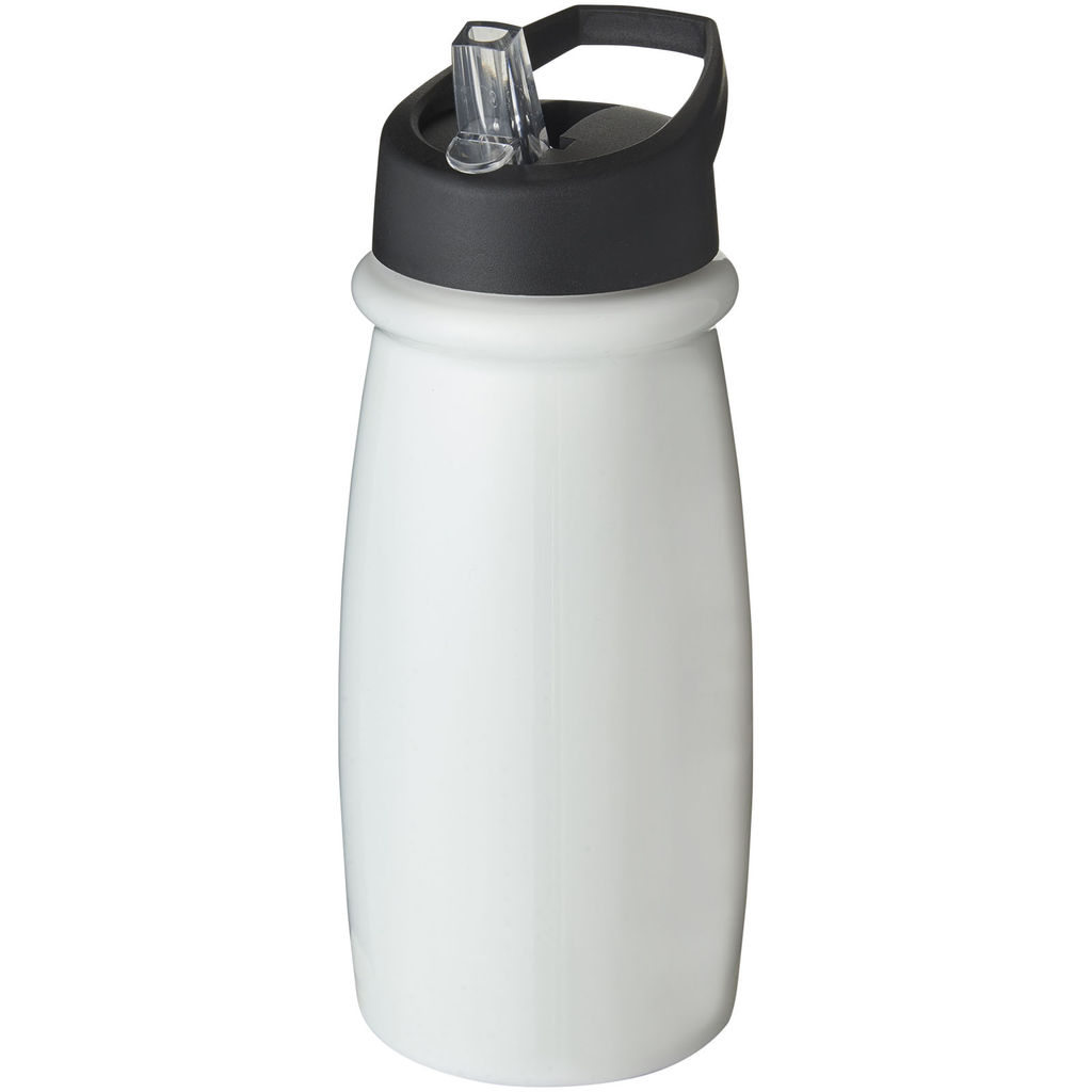 Пляшка спортивна H2O Pulse, колір білий, суцільний чорний