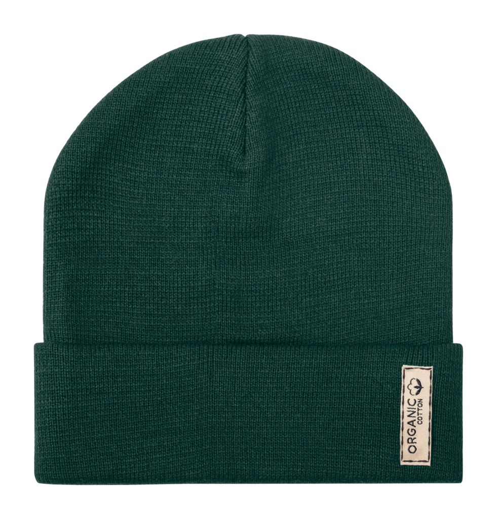 Зимова шапка з органічної бавовни Daison, колір темно-зелений