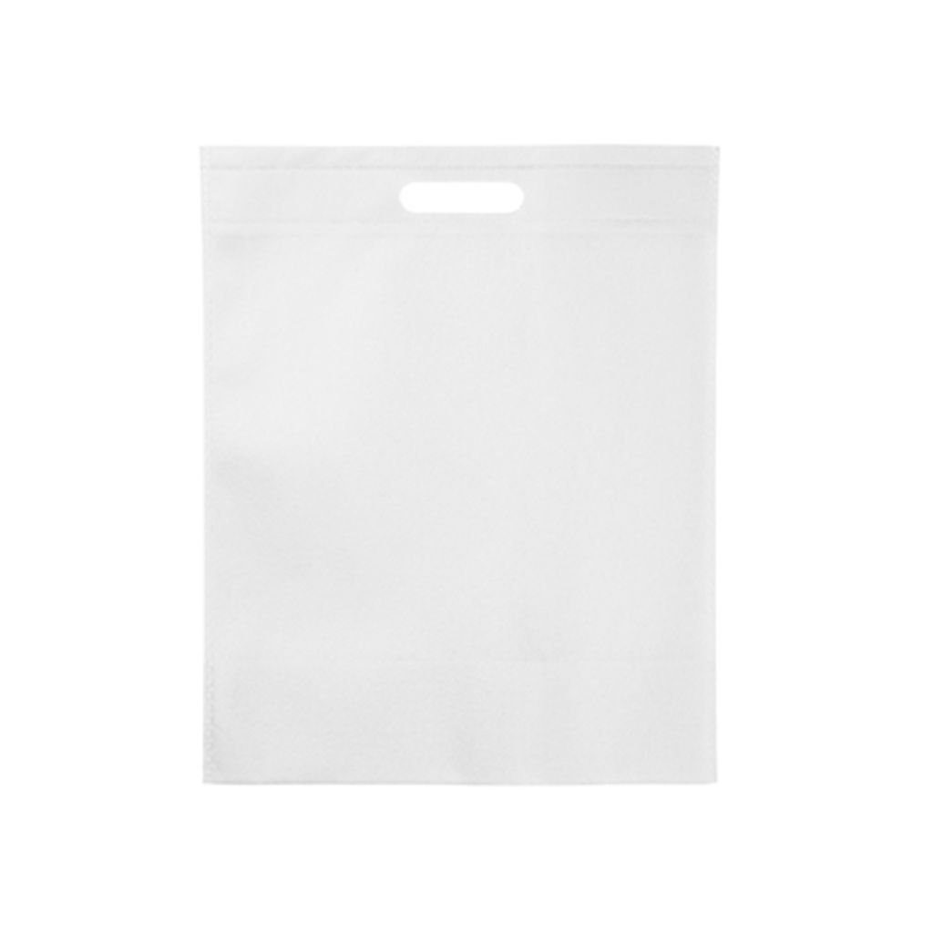 Пакет из нетканого материала 80 г / м2 с прочными ручками и термосвариваемыми краями, цвет белый