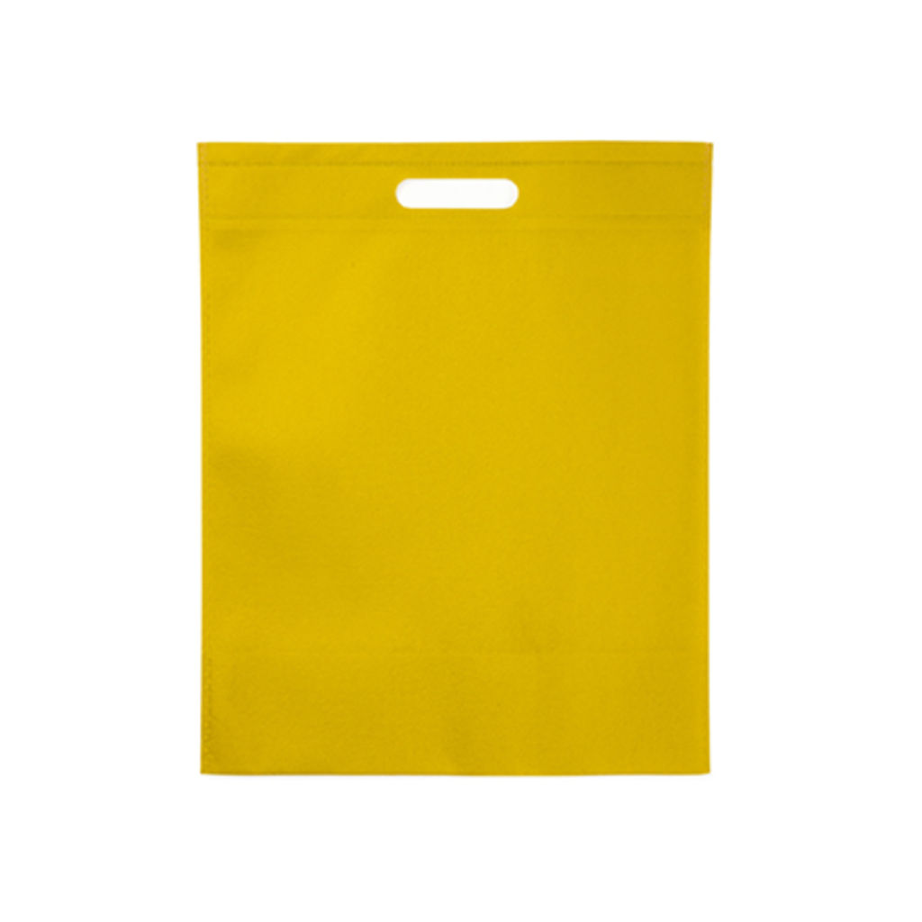 Пакет из нетканого материала 80 г / м2 с прочными ручками и термосвариваемыми краями, цвет желтый