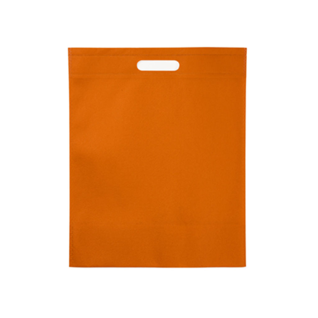 Пакет из нетканого материала 80 г / м2 с прочными ручками и термосвариваемыми краями, цвет оранжевый