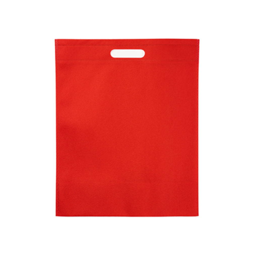 Пакет из нетканого материала 80 г / м2 с прочными ручками и термосвариваемыми краями, цвет красный