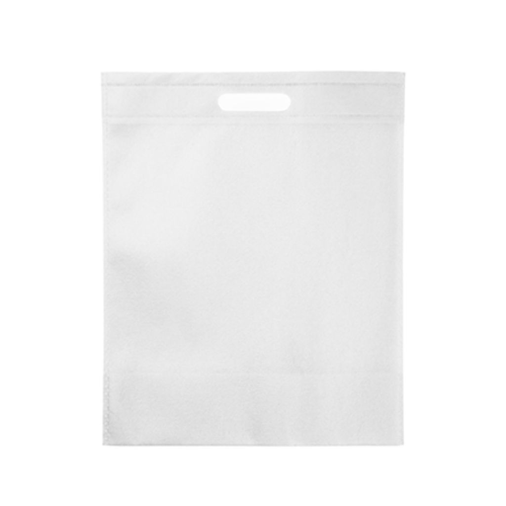 Пакет з нетканого матеріалу 80 г/м2 з міцними ручками та термозварюваними краями, колір білий