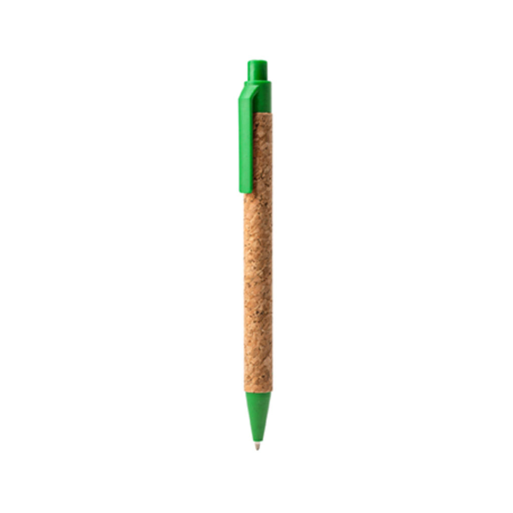 Кулькова еко-ручка із пробкового матеріалу, колір світло зелений
