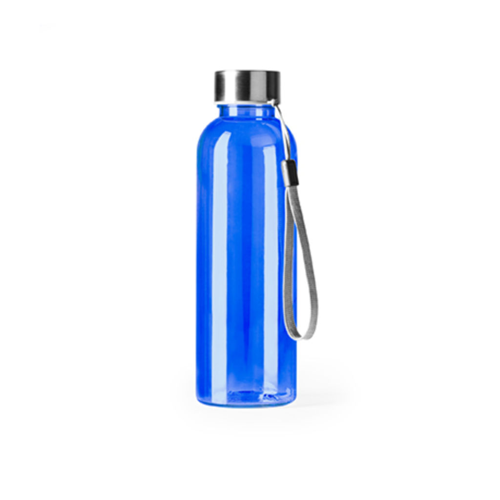 Бутылка из РПЭТ с полупрозрачным корпусом, цвет королевский синий