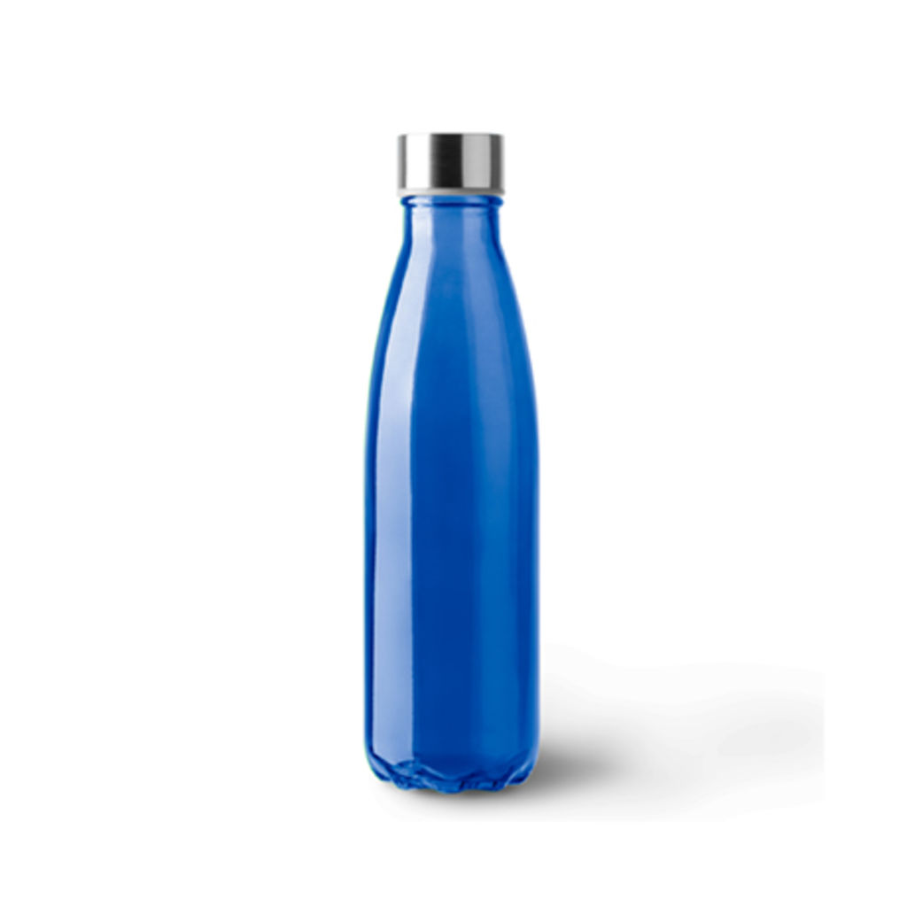 Стеклянная бутылка с полупрозрачным цветным корпусом, цвет королевский синий