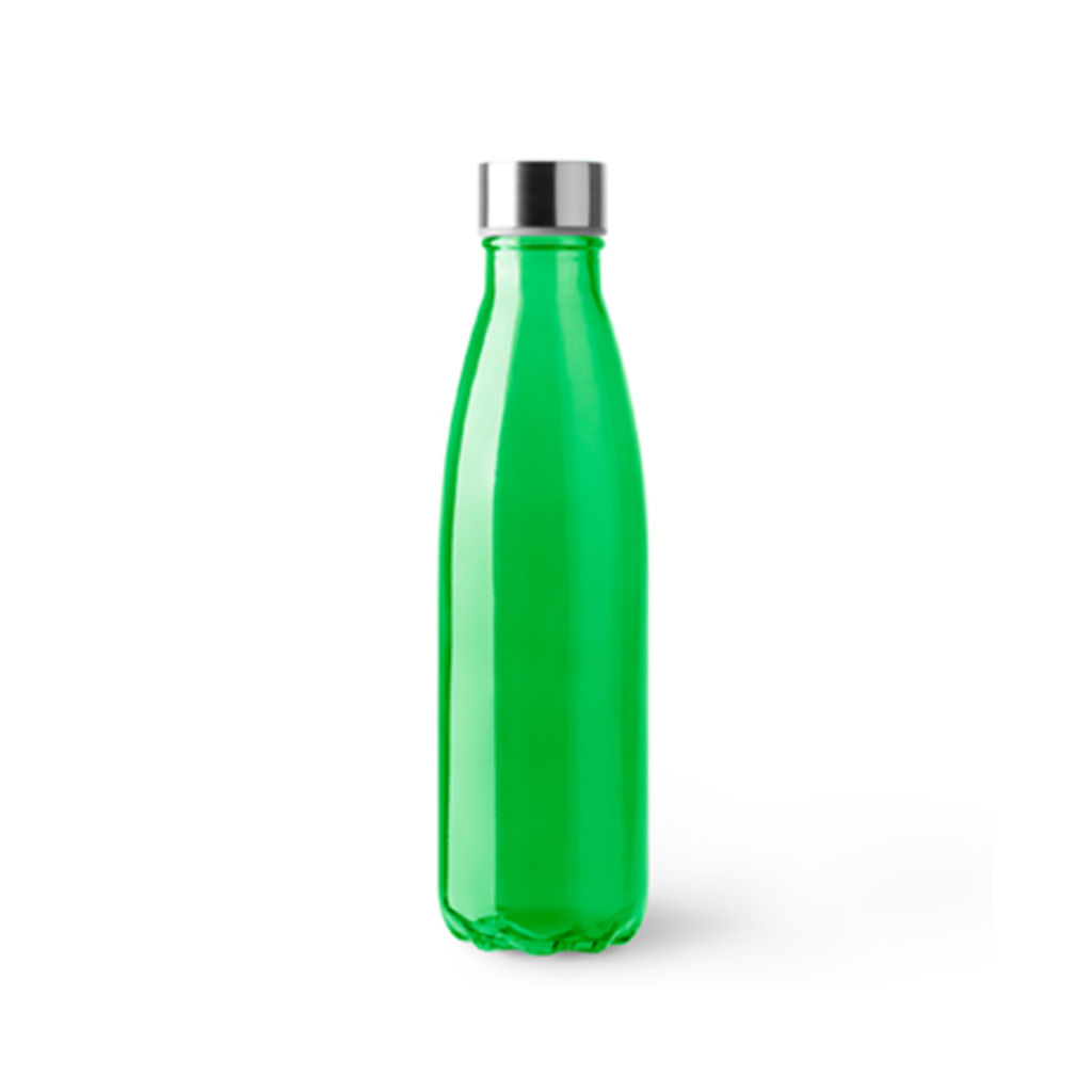 Стеклянная бутылка с полупрозрачным цветным корпусом, цвет папаротниковый