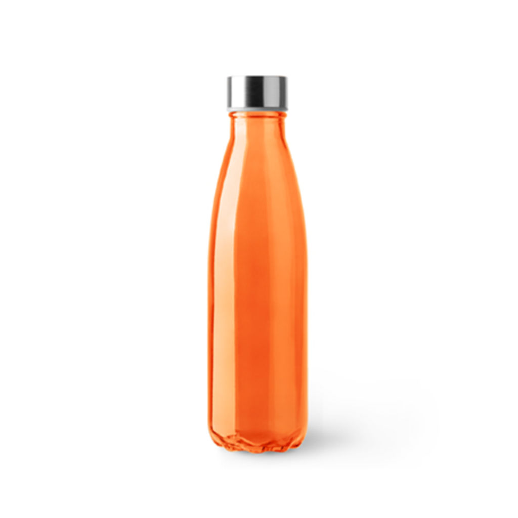 Скляна пляшка із напівпрозорим кольоровим корпусом, колір помаранчевий