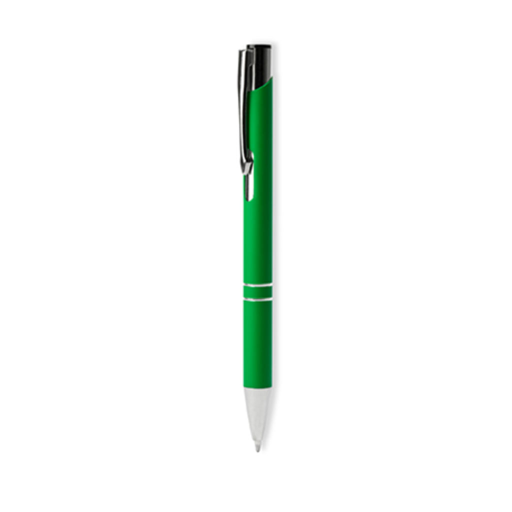 Кулькова ручка з металевим корпусом soft touch та механанізмом з анодованим покриттям, колір папаротниковий