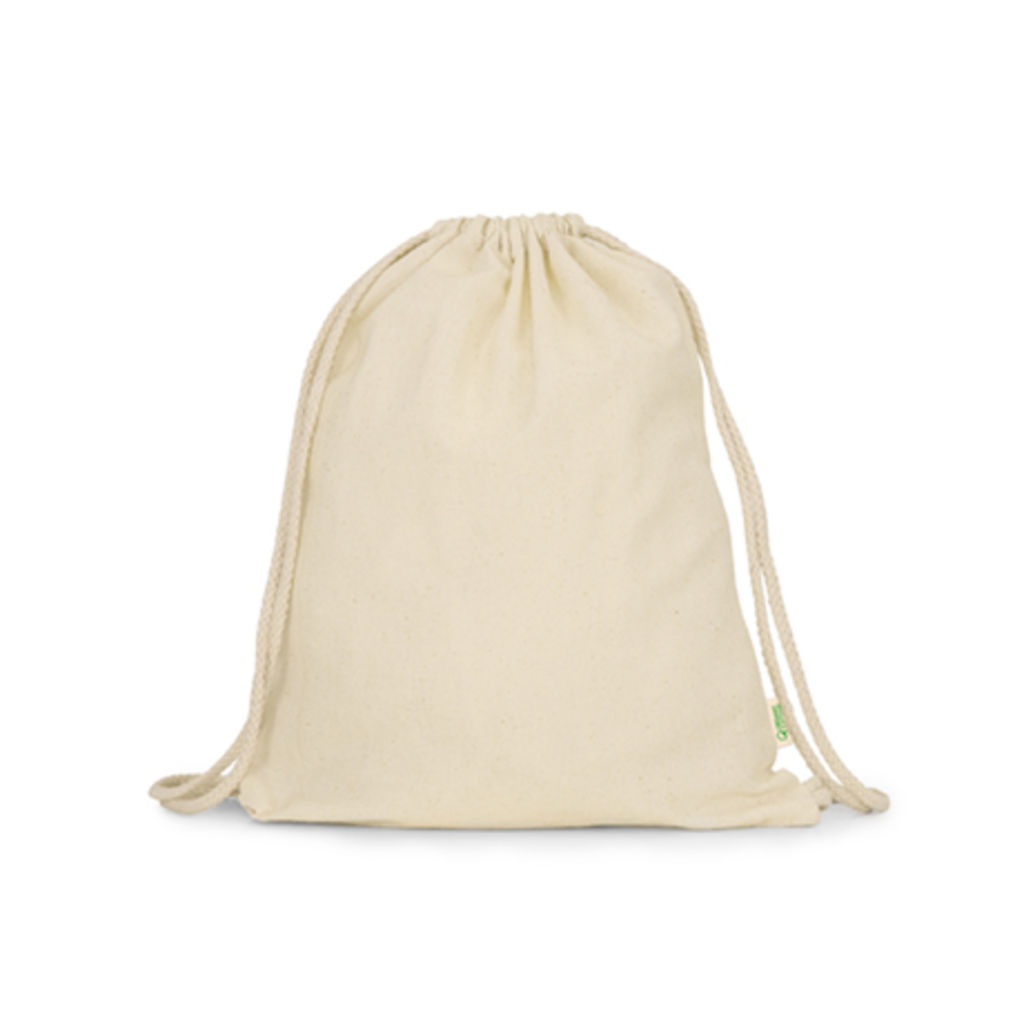 Рюкзак на шнурку зі 100% натуральної бавовни, колір бежевий