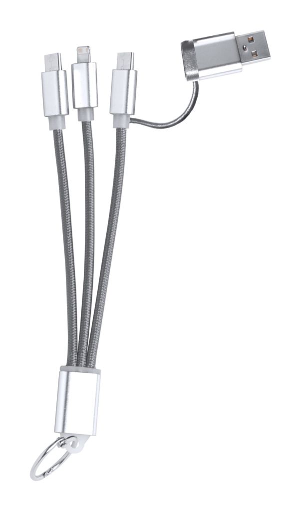 Брелок - USB зарядний кабель Frecles, колір сірий