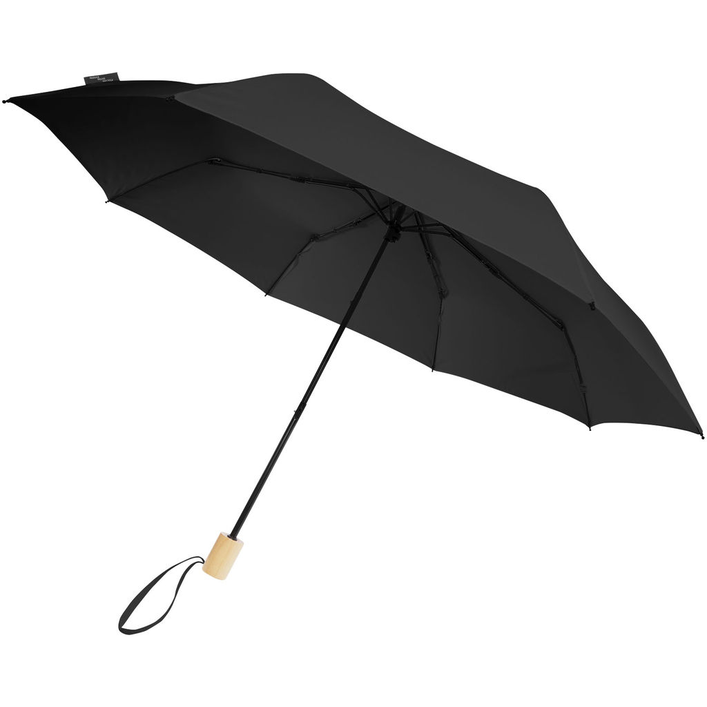Зонт складаний Birgit 21 дюйм, колір суцільний чорний