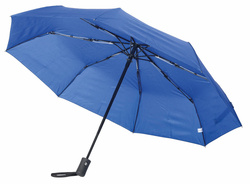 Ветроустойчивый складной зонт-автомат PLOPP, цвет синий