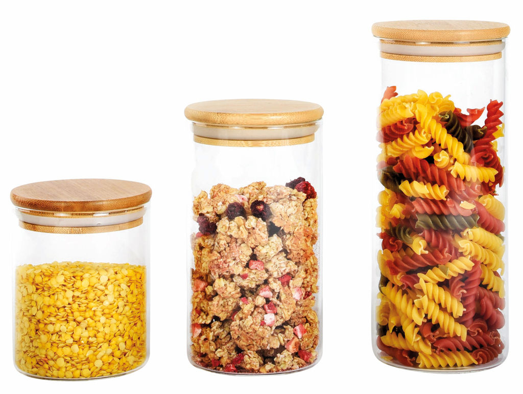 Скляна ємність для зберігання продуктів ECO STORAGE, місткість: прибл. 450 ml, колір коричневий, прозорий - 56-0306035- Фото №1