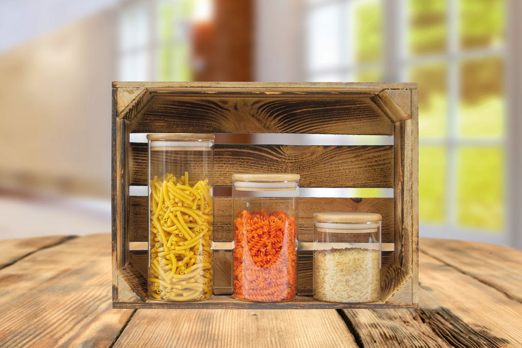 Скляна ємність для зберігання продуктів ECO STORAGE, місткість: прибл. 450 ml, колір коричневий, прозорий - 56-0306035- Фото №4