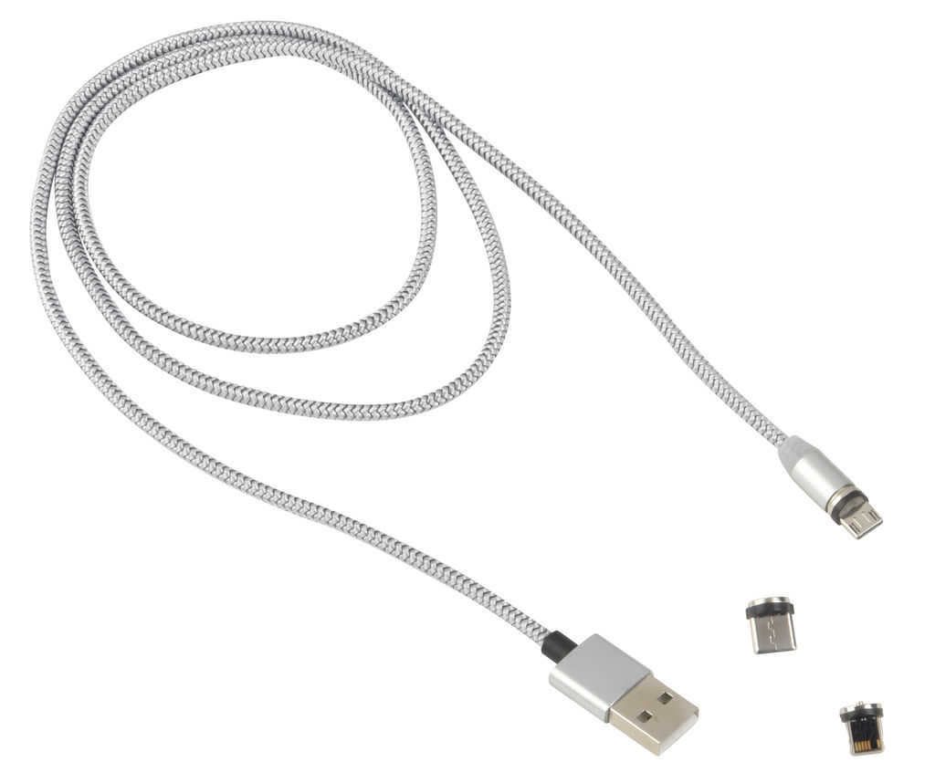 Зарядний кабель MAG POWER, колір срібний