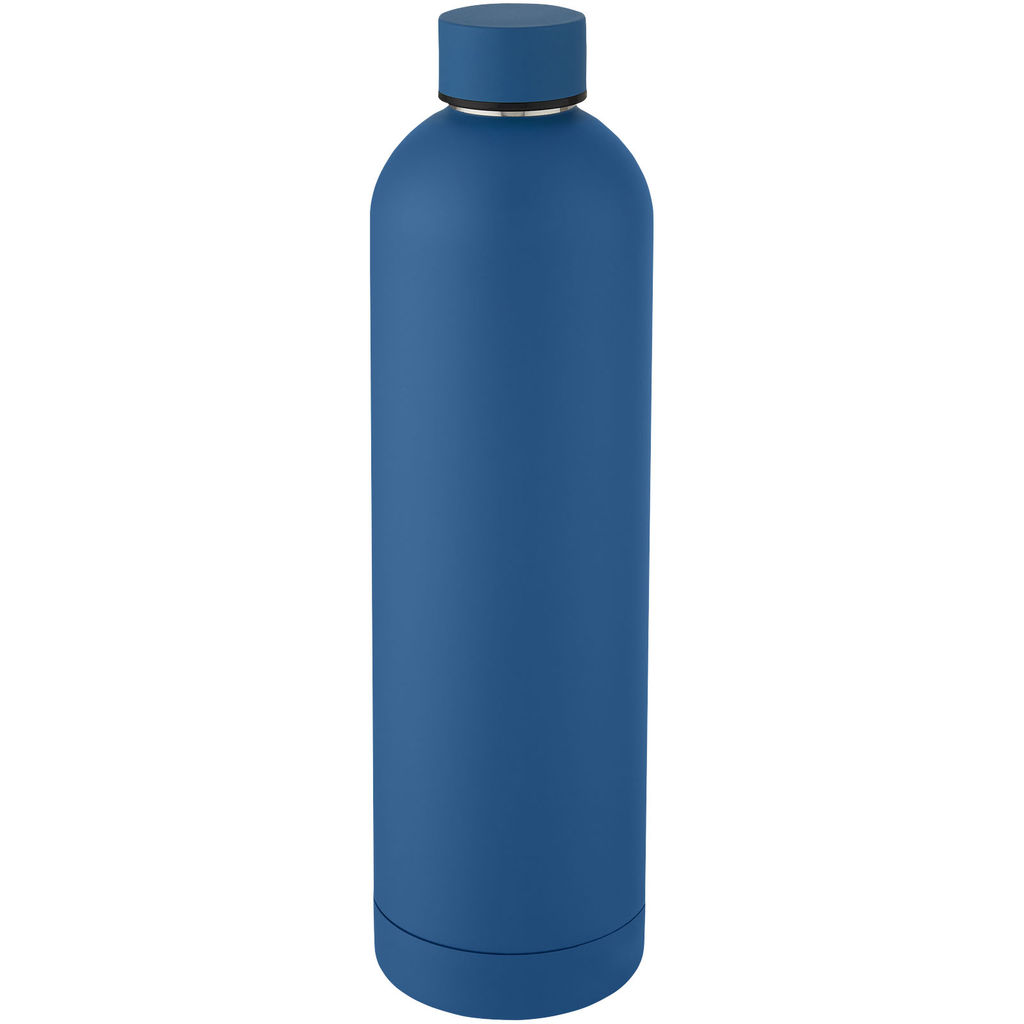 Spring Мідна спортивна пляшка об'ємом 1 л з вакуумною ізоляцією, колір синій