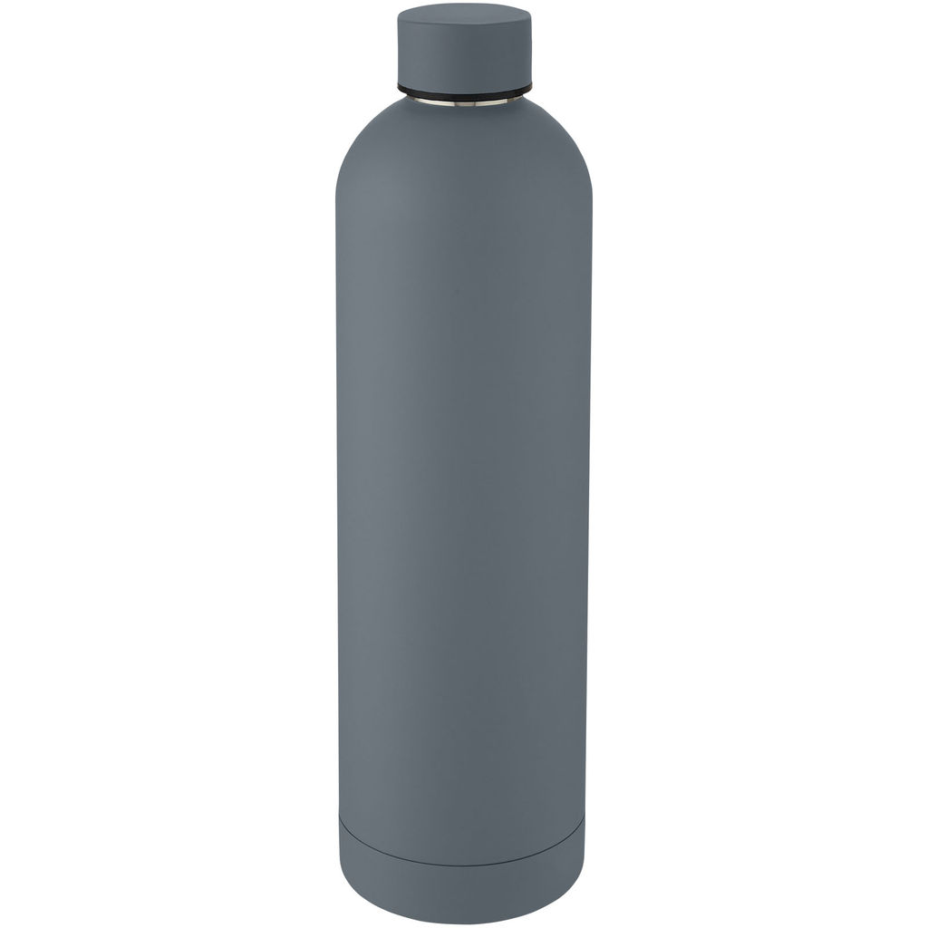 Spring Мідна спортивна пляшка об'ємом 1 л з вакуумною ізоляцією, колір темно-сірий