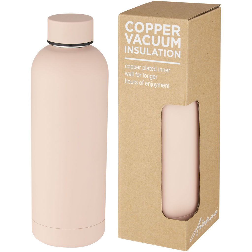 Spring Мідна пляшка об'ємом 500 мл із вакуумною ізоляцією, колір блідо-рожевий