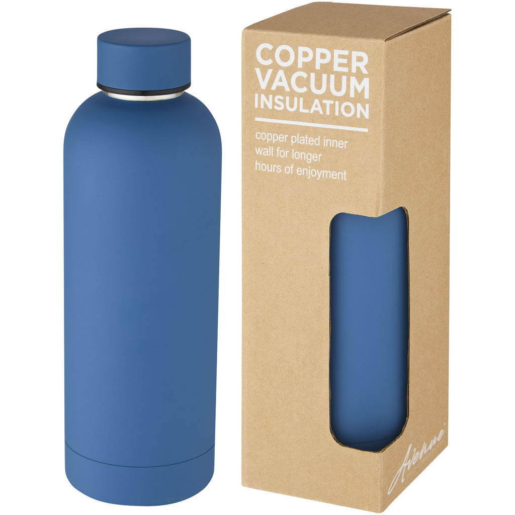 Spring Мідна пляшка об'ємом 500 мл із вакуумною ізоляцією, колір синій