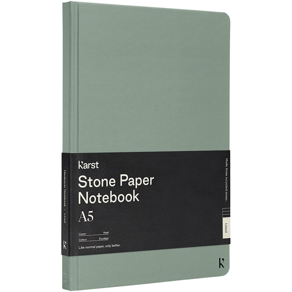 Блокнот у твердій обкладинці Karst® формату A5, колір ярко-зелений