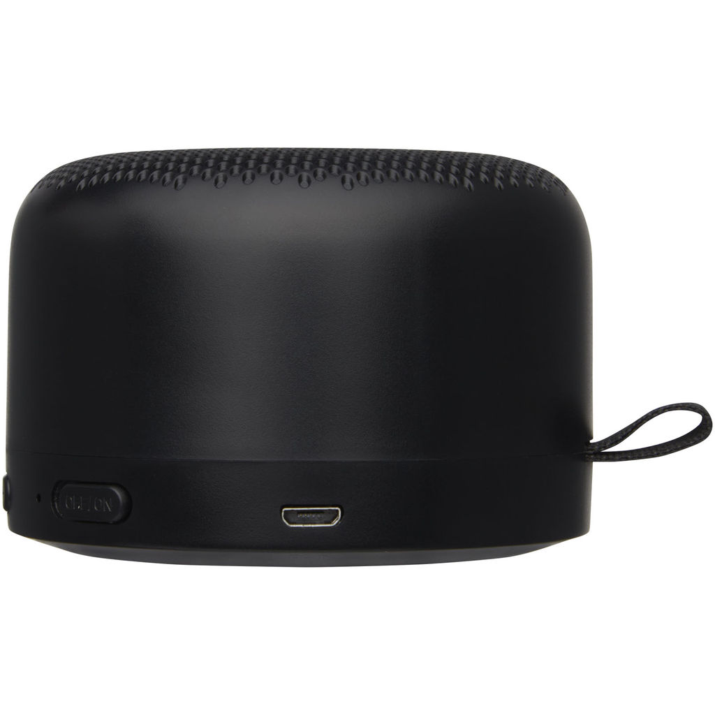Loop Bluetooth-колонка из переработанного пластика мощностью 5 Вт, цвет сплошной черный - 12422290- Фото №3