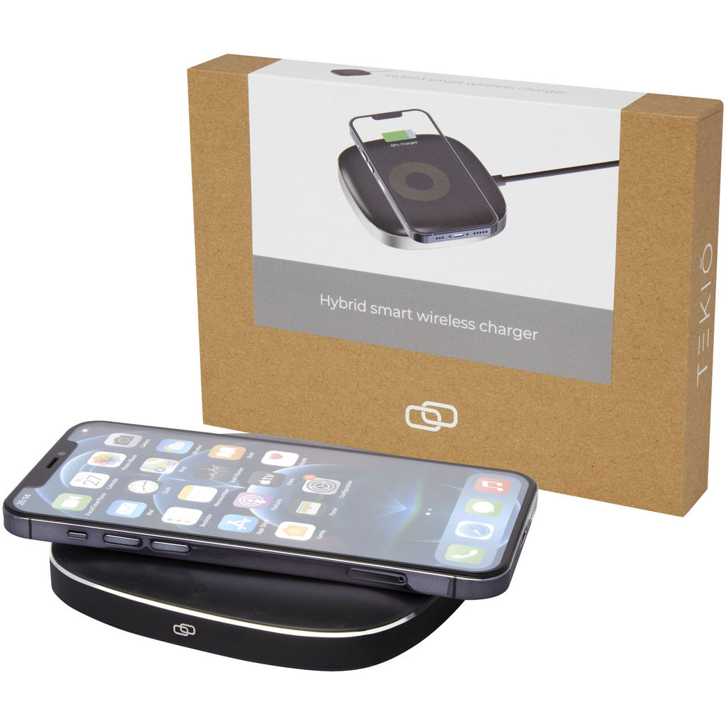 Умное беспроводное зарядное устройство Hybrid, цвет сплошной черный - 12423990- Фото №6 Умное беспроводное зарядное устройство Hybrid, цвет сплошной черный - 12423990- Фото №6