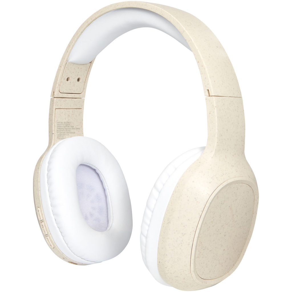 Навушники Bluetooth® Riff із пшеничної соломи з мікрофоном, колір бежевий