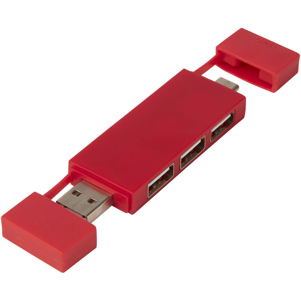 Mulan Подвійний USB 2.0-хаб, колір червоний