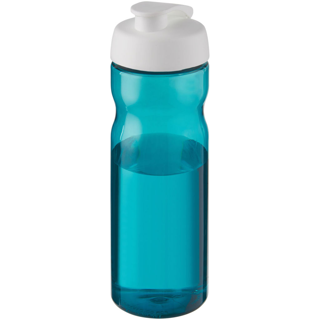Спортивна бутилка H2O Base® об'ємом 650 мл з відкидаючою кришкою, колір аква, білий