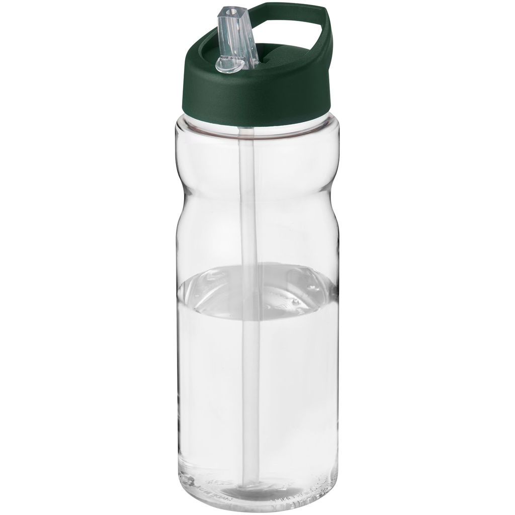Спортивна бутилка H2O Base® об'ємом 650 мл з кришкою-носиком, колір зелений, прозорий